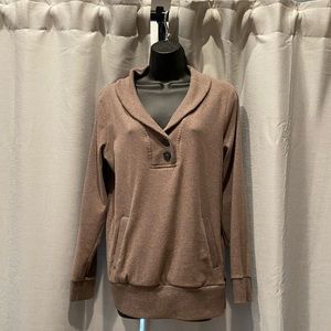 Purple tan v-neck sweater